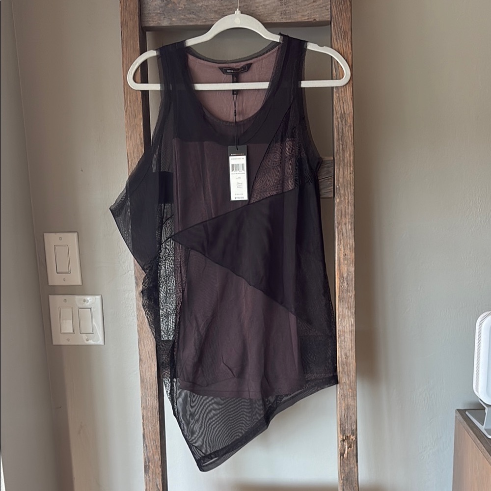 BCBG Maxazria Sheer Lace Top